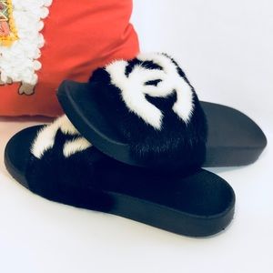 Mink Fur Slides  soft and they make a statement